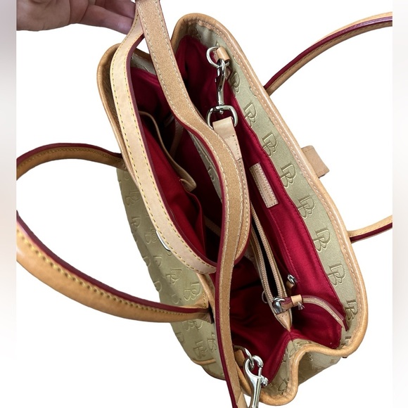 Vintage Dooney & Bourke Signature Monogram DB Logo Canvas/Leather Shoulder Bag - Picture 4 of 13